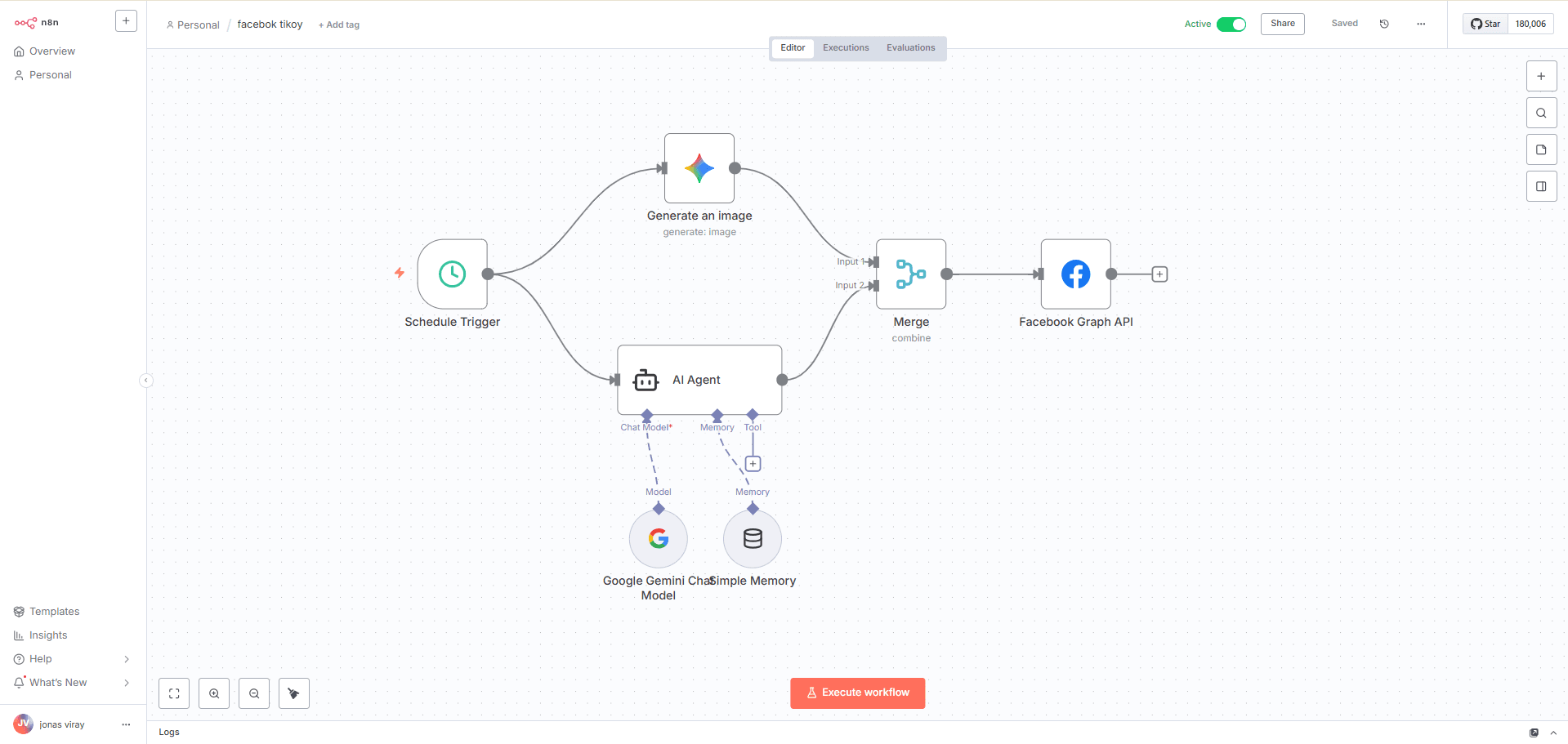 Social Media Auto Posting workflow preview